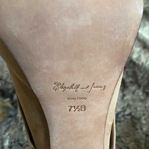 Elizabeth & James taupe suede platform heels 7.5B - Picture 5 of 8